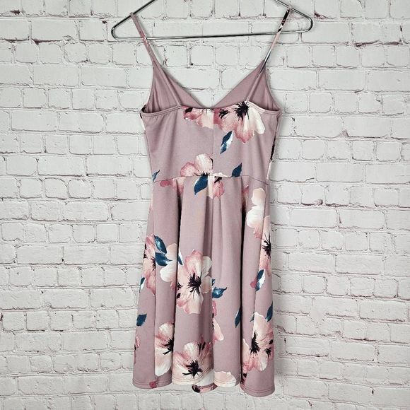 SOPRANO Women's Pink Floral High Waist V Neck Spaghetti Strap Cocktail Dress Sm - Picture 4 of 4